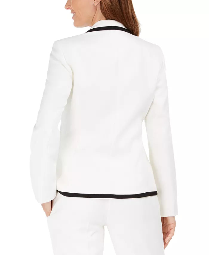 Blazer feminino Kasper com debrum contrastante, tamanho natural 18