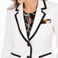 Blazer feminino Kasper com debrum contrastante, tamanho natural 18