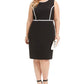Vestido justo de crepe plus size com debrum Kasper feminino, preto, tamanho 14