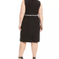 Vestido justo de crepe plus size com debrum Kasper feminino, preto, tamanho 14