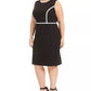 Vestido justo de crepe plus size com debrum Kasper feminino, preto, tamanho 14