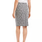 Saia lápis jacquard feminina Kasper, cor carvão, tamanho 14