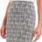 Saia lápis jacquard feminina Kasper, cor carvão, tamanho 14