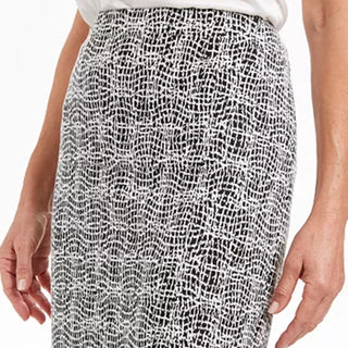 Saia lápis jacquard feminina Kasper, cor carvão, tamanho 14
