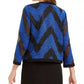 Jaqueta feminina Kasper de organza com textura mista, azul, tamanho 10