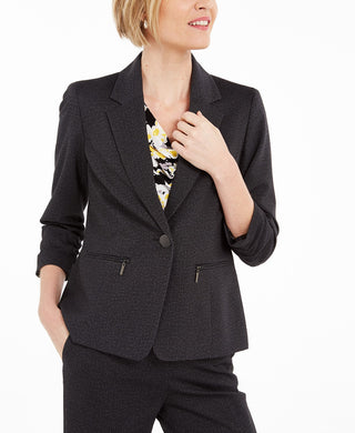 Kasper Women's  Zip-Pocket Blazer Black Size 10