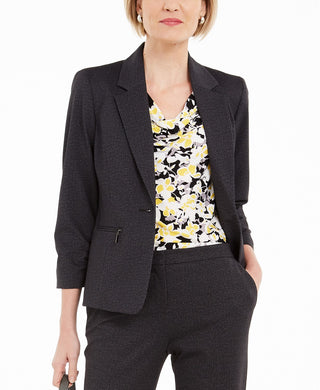 Blazer feminino Kasper com bolso e zíper, preto, tamanho 10
