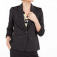 Blazer feminino Kasper com bolso e zíper, cor carvão, tamanho 4