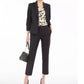 Blazer feminino Kasper com bolso e zíper, cor carvão, tamanho 4