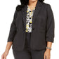 Blazer feminino plus size Kasper com um botão, cor carvão, tamanho 18