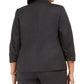 Blazer feminino plus size Kasper com um botão, cor carvão, tamanho 18