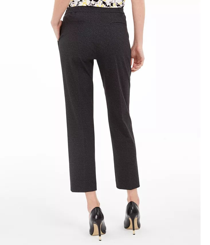 Calça social feminina Kasper com elástico nas costas, preta, tamanho 18