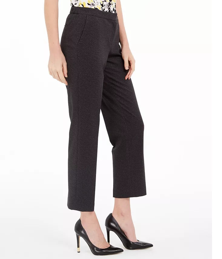 Calça social feminina Kasper com elástico nas costas, preta, tamanho 18