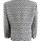 Jaqueta feminina Kasper Zig-Zag Knit Preta Tamanho 8