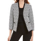 Jaqueta feminina Kasper Zig-Zag Knit Preta Tamanho 8