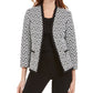 Jaqueta feminina Kasper Zig-Zag Knit Preta Tamanho 4