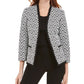 Jaqueta feminina Kasper Zig-Zag Jacquard de malha, tamanho 4, pequena, carvão