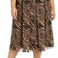 Anne Klein Saia plissada estampada plus size feminina, bege cáqui, tamanho 2X