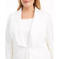 Blazer feminino plus size Kasper com gola xale e estampa animal em jacquard, tamanho Vanilla Ice, tamanho 14W