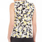 Blusa feminina Kasper com decote drapeado e estampa floral, tamanho médio, amarelo, tamanho extrapequeno