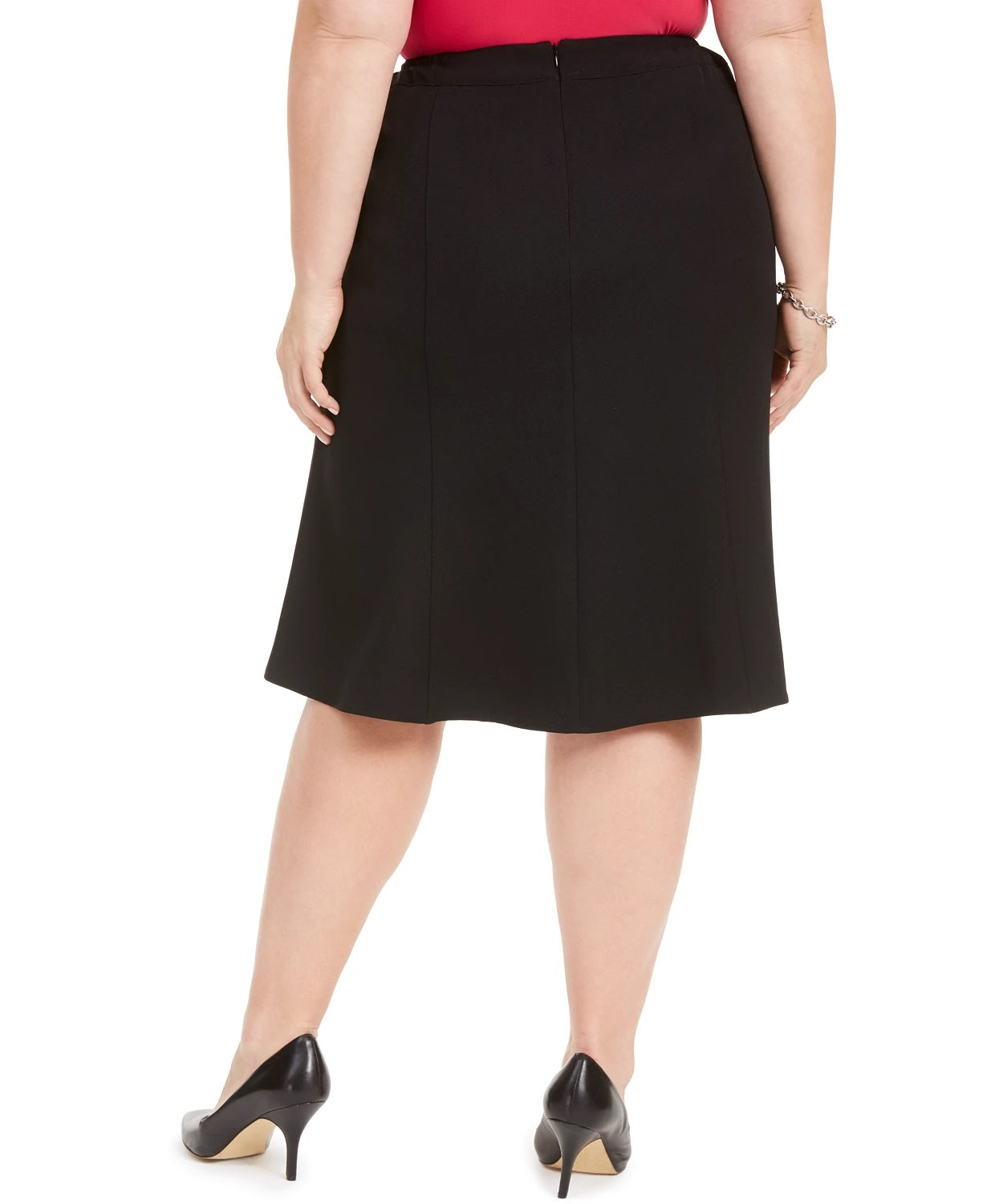 Saia evasê plus size feminina Kasper preta tamanho 20W