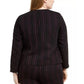 Blazer listrado plus size feminino Bar III, preto, tamanho 1X