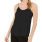 Camisola feminina Bar III com alças finas, preta, tamanho grande