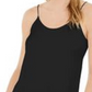 Camisola feminina Bar III com alças finas, preta, tamanho grande