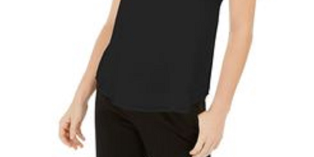 Camisola feminina Bar III com alças finas, preta, tamanho grande