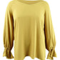 Blusa plissada feminina Bar III com manga sino, cor açafrão, tamanho extra pequeno