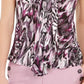 Blusa feminina Bar III com estampa de amarrar e decote redondo, rosa brilhante, tamanho extragrande