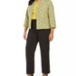 Jaqueta feminina Kasper plus size xadrez jacquard amarela tamanho 14
