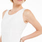 Vestido justo metálico canelado feminino Kasper, cor marfim, tamanho 10