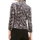 Blazer de veludo com estampa animal feminino Bar III, tamanho 4, carvão
