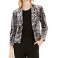 Blazer de veludo com estampa animal feminino Bar III, tamanho 6, carvão