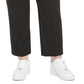 Calça feminina listrada plus size Bar III com amarração na cintura, preta, tamanho 16 W