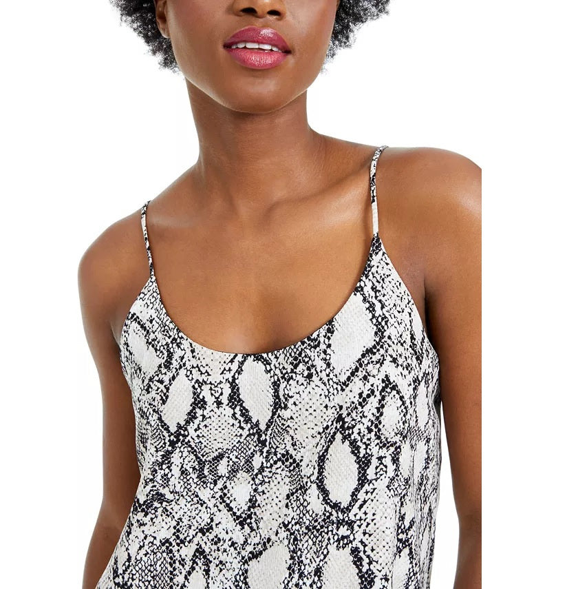 Camisola feminina Bar III com estampa de cobra, marrom, tamanho médio