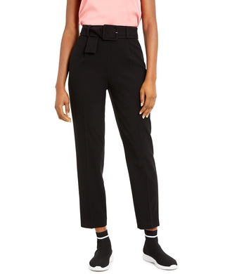Bar III Women's Belted Pants Black Size 16