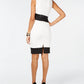 Vestido justo com acabamento em couro sintético Thalia Sodi feminino, branco, tamanho grande