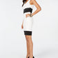Vestido justo com acabamento em couro sintético Thalia Sodi feminino, branco, tamanho grande