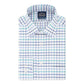 Vestido masculino Eagle Windowpane xadrez com gola clássica e elástico, tamanho azul 17x32-33