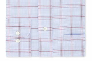 Eagle Men's Regular Fit Non-Iron Stretch Collar Check Dress Shirt Blue Size 15.5x34-35