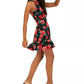 Vestido feminino BCX com babados e estampa floral, vermelho, tamanho 5