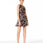 Vestido bordado Illusion Fit &amp; Flare BCX Juniors, preto, tamanho 1