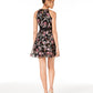 Vestido bordado Illusion Fit &amp; Flare BCX Juniors, preto, tamanho 1