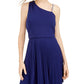 Vestido assimétrico feminino BCX azul tamanho extra pequeno