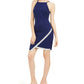 Vestido feminino BCX Juniors com bainha assimétrica e strass, azul, tamanho médio