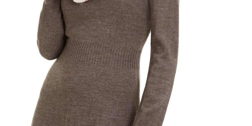 Vestido listrado com cachecol e suéter BCX Juniors, vermelho, tamanho X-S