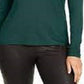 Blusa feminina Thalia Sodi com babados e um ombro só, verde escuro, tamanho médio