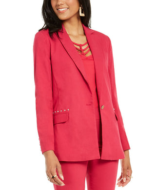 Blazer feminino Thalia Sodi com bolsos cravejados, rosa, tamanho pequeno